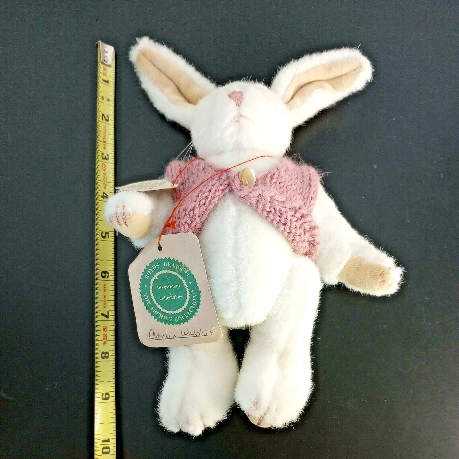 Boyds Hare Carlin with Rose Knit Vest 8"  9115 image 4