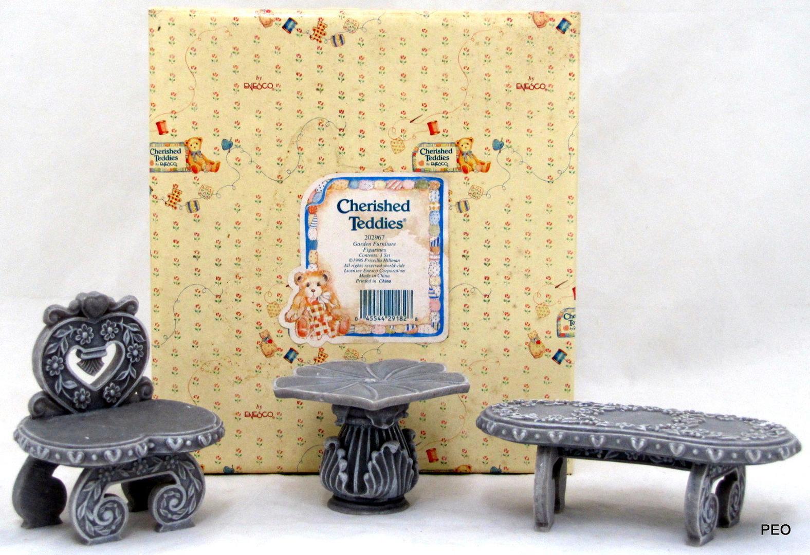 Cherished Teddies Garden Furniture Figurines Set 202967 image 0
