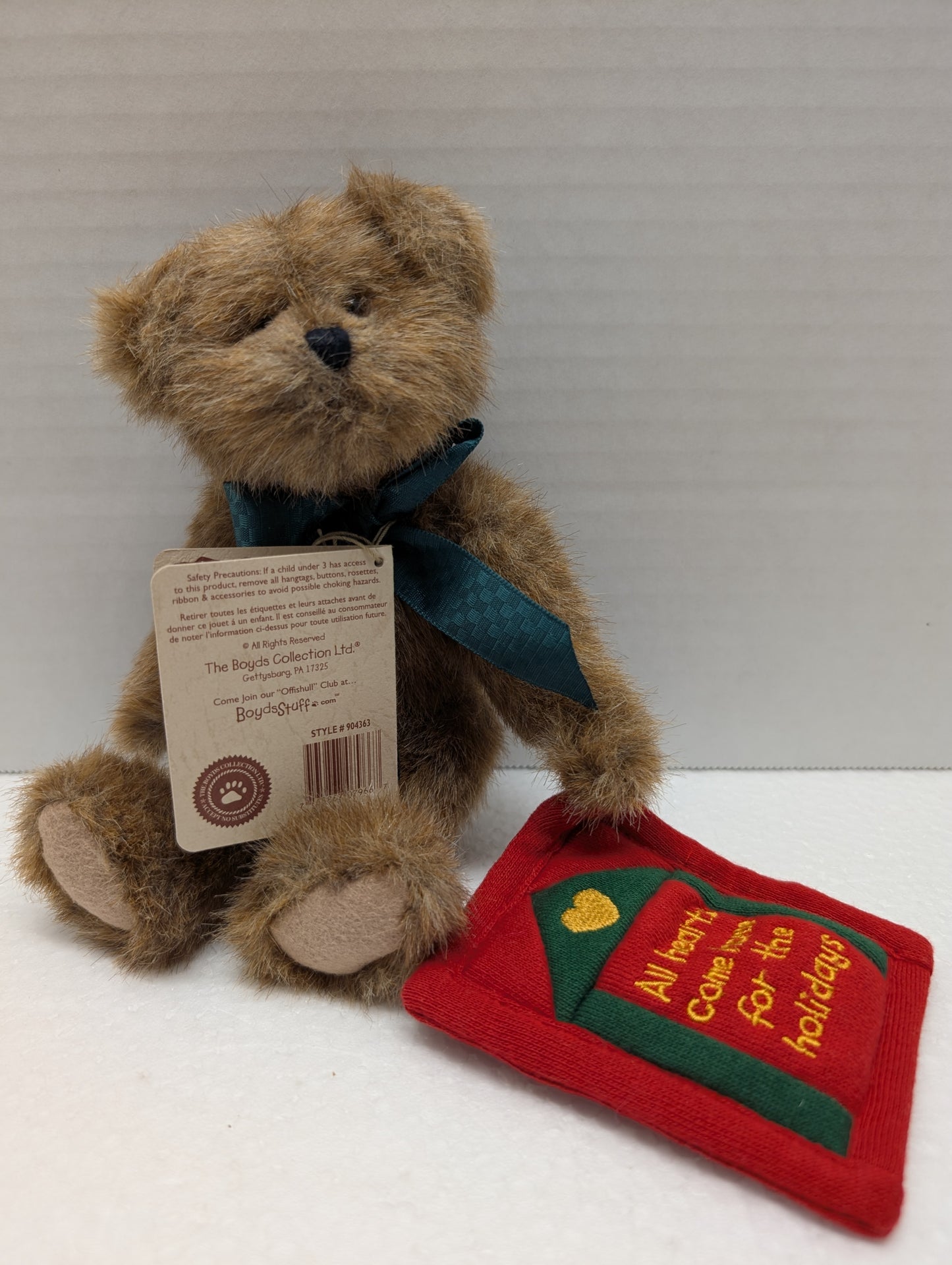 Boyds Bear Plush Homer 7.5"  jointed with quilt 904363 image 1