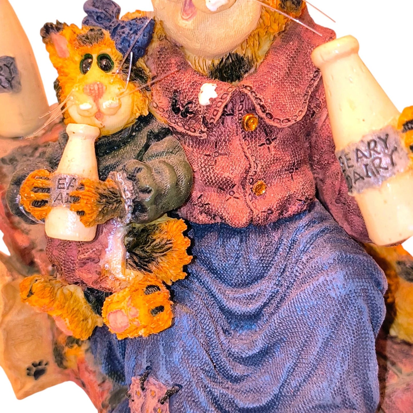 Boyds Purrstone Momma Craftycat with Lil' SlipperGot Cream? Retired 371007 image 3