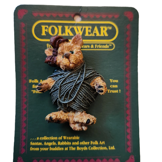 Boyds Pin Folkwear Jasper Knittin' Kittens image 0
