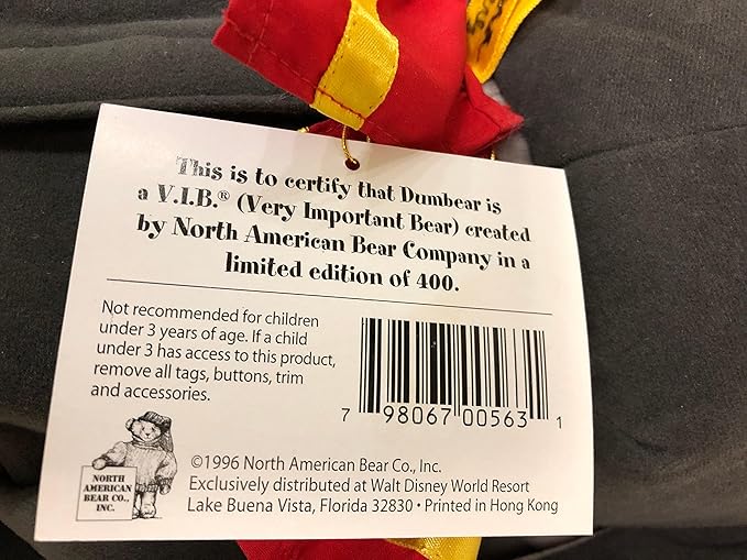 North American Bear VIB 1996 WDW Bear & Doll Conv DumBear with Timothy image 4