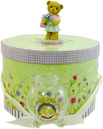 Cherished Teddies Robyn 2006 Club Kit Resin, Teddy Bear Wishing Jar Flowers image 1