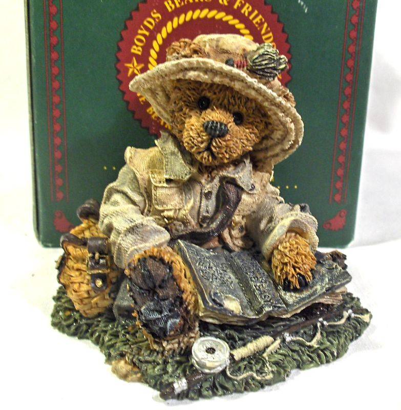 Boyds Bear Resin Otis the Fisherman 22496  Fishing image 1