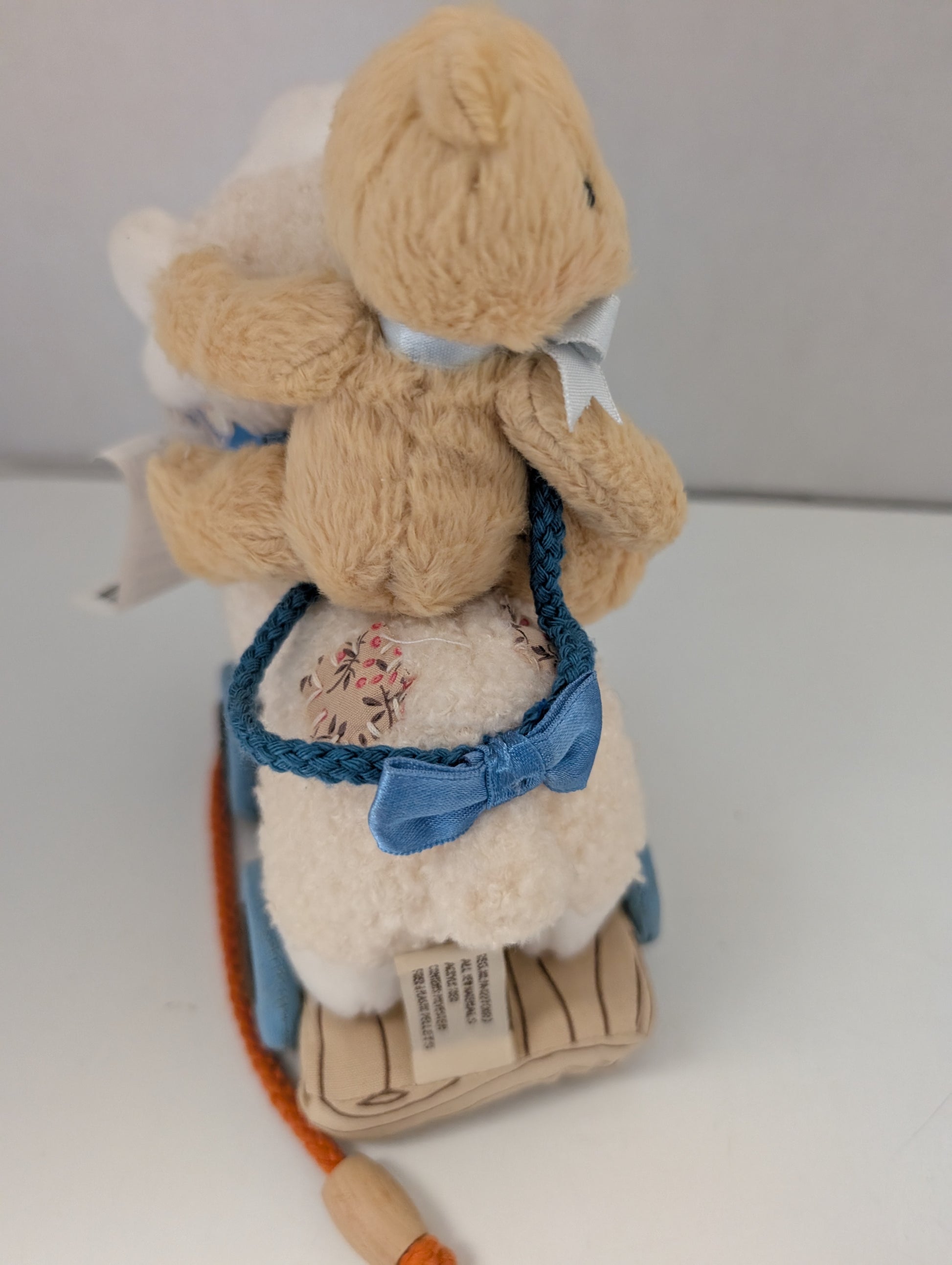 Cherished Teddies Bear Antique Toy Lamb plush pull a log 742740 image 4