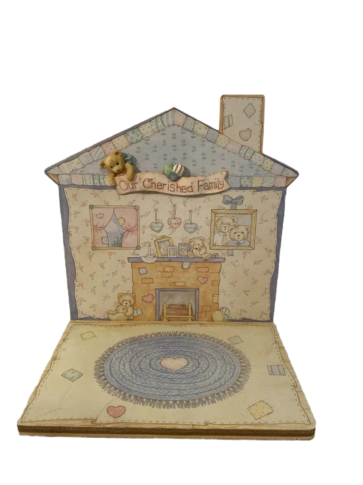 Cherished Teddies Family  Wood House Display  Our Cherished Family image 0