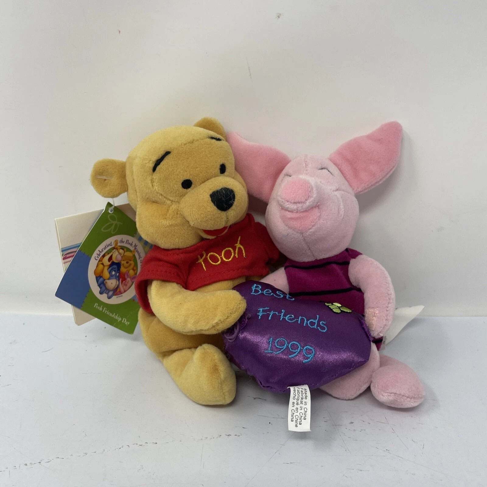 Disney Bean Bag Mini Friendship Set Pooh & Piglet Best Friends 1999 image 3