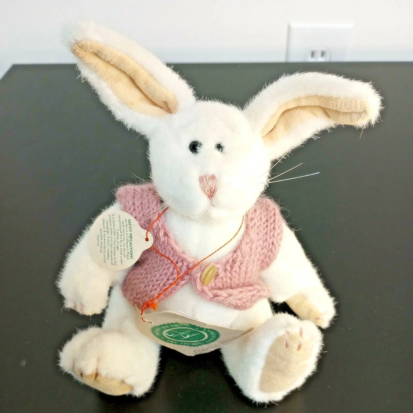 Boyds Hare Carlin with Rose Knit Vest 8"  9115 image 3
