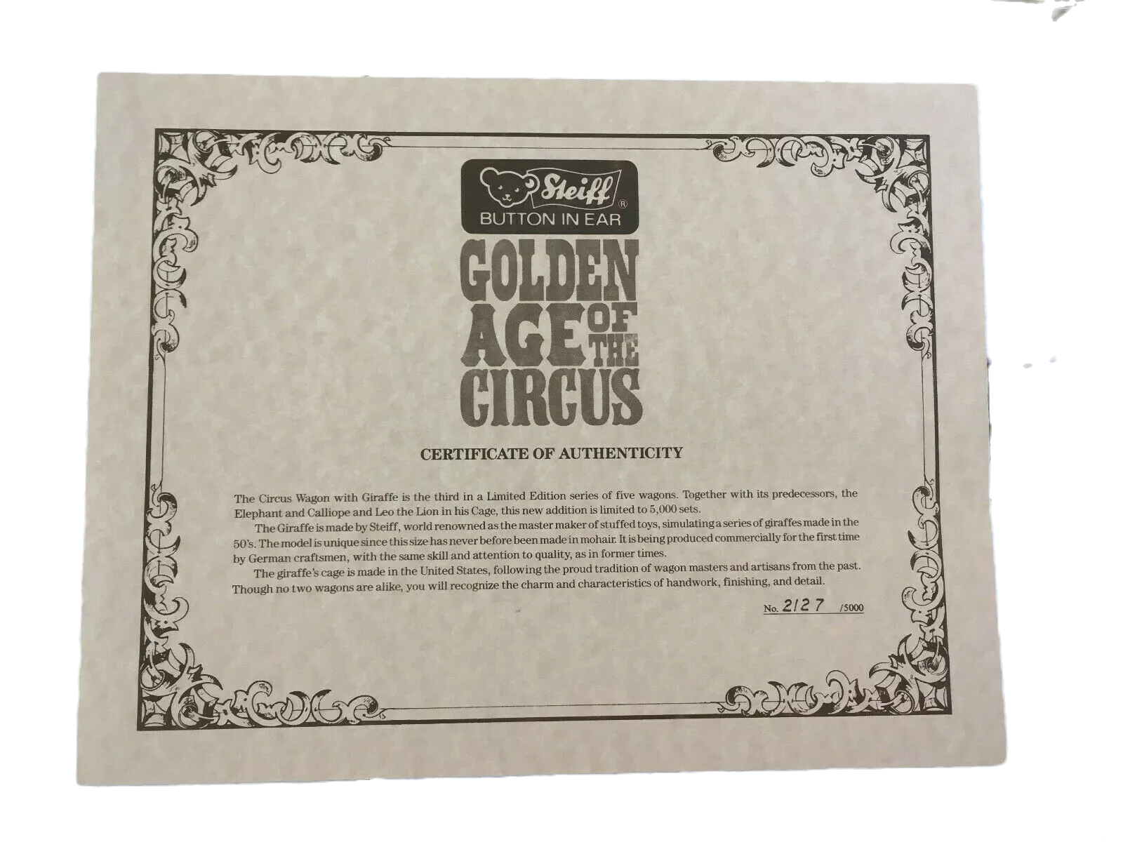 Steiff Giraffe Circus Wagon 1888 0100/88 image 6
