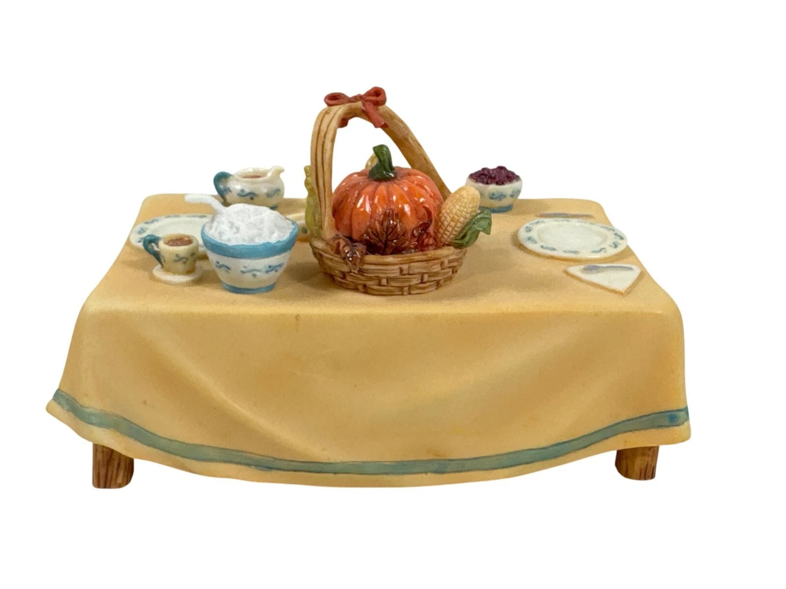 Cherished Teddies Thanksgiving Table Figurine With Dog # 141542. image 2