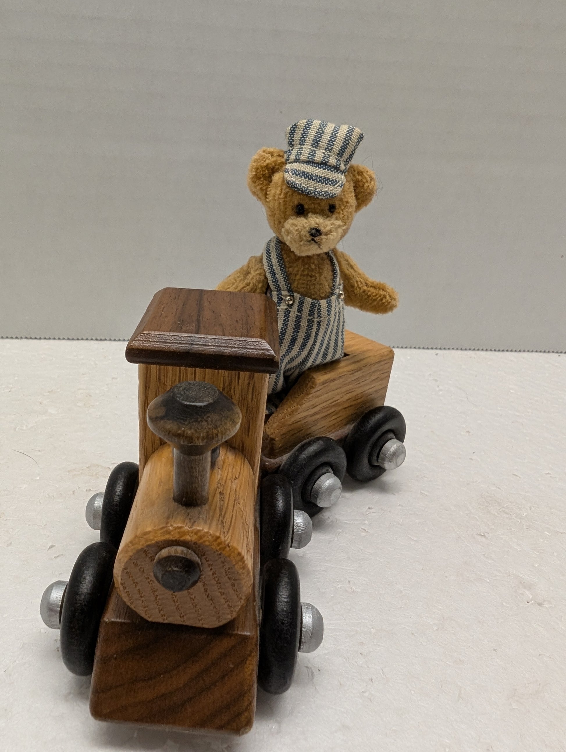 Casey the Engineer Bear with Wooden Train By Pat Carriker image 8