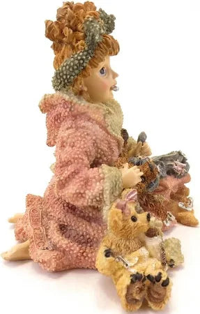 Boyds Dollstone Caitlin w Emma and Edmund.. Diapering Baby #3525 image 1