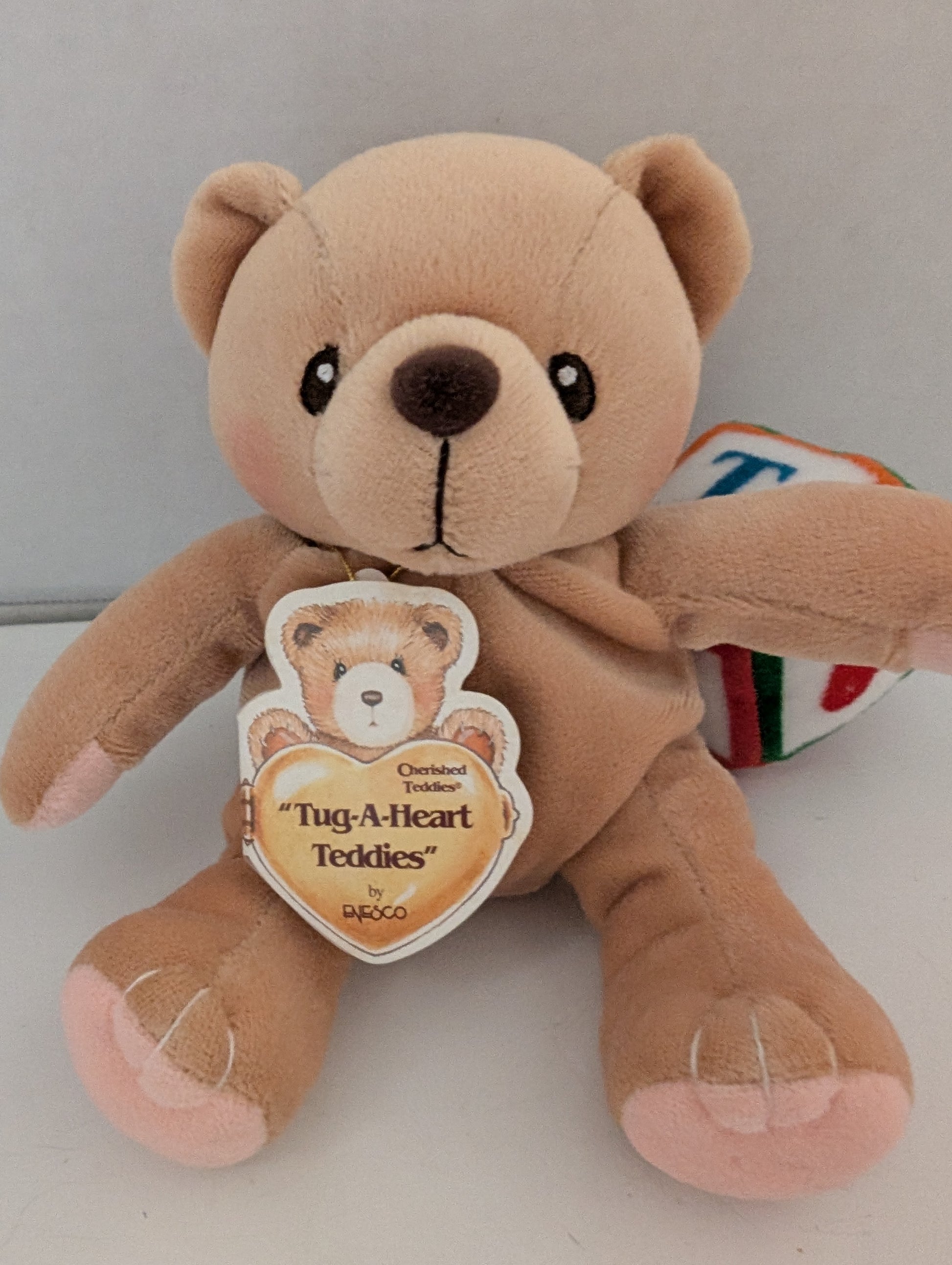 Cherished Teddies Bear Tug a Heart Teddies 790702 Teddy w. Block image 0