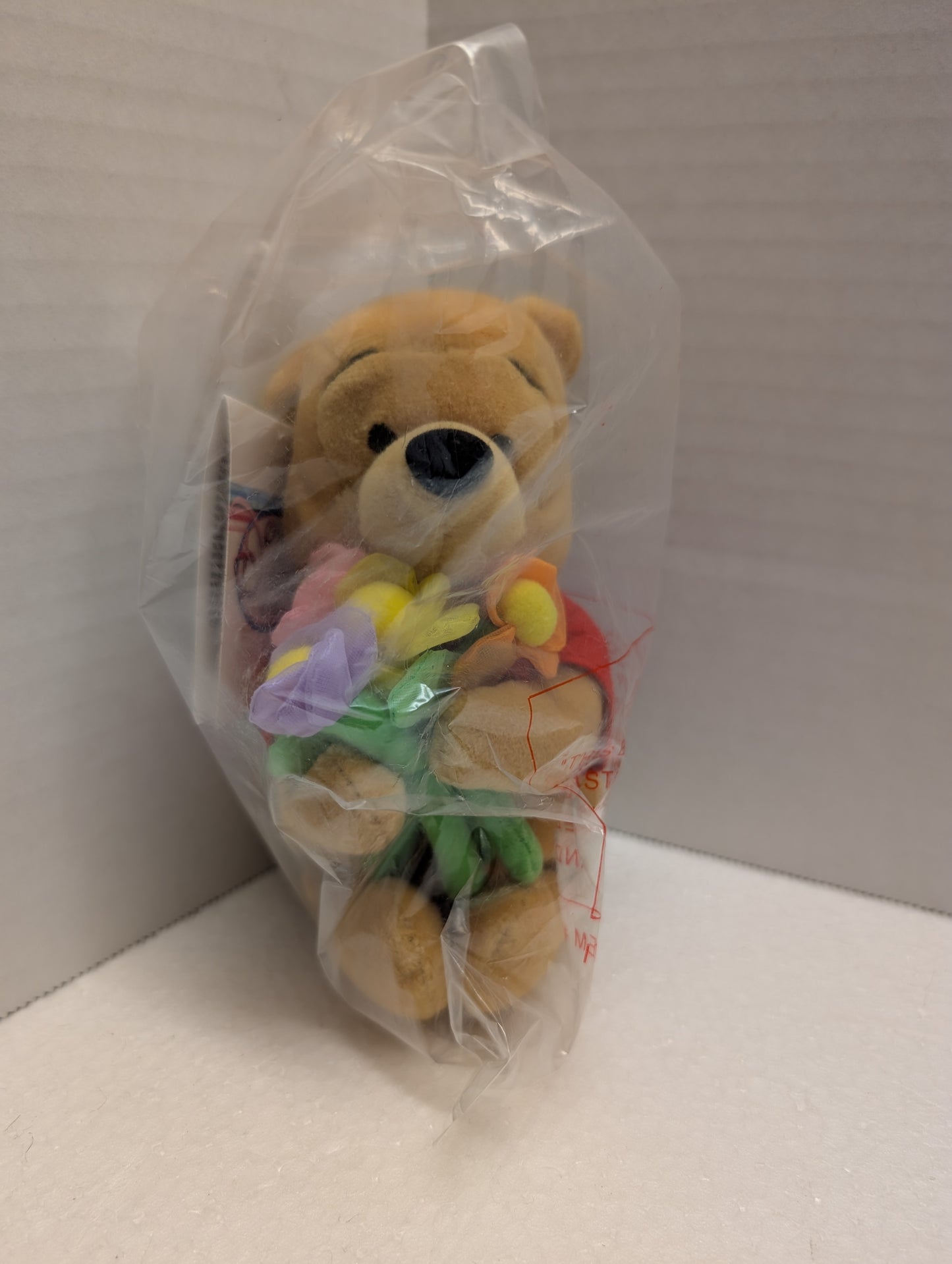 Disney Bean Bag Mini Flower Pooh 8" Holding Flower Bouquet image 1