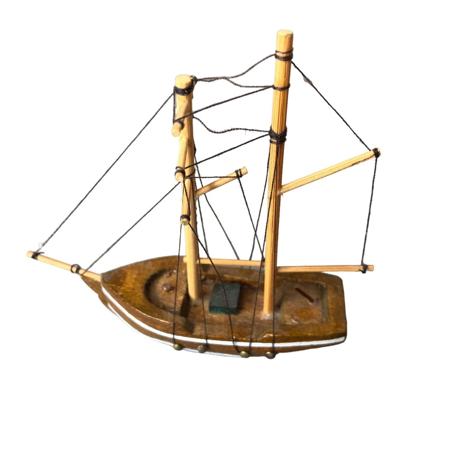 Miniature Ships without Sails Dollhouse Christmas Village Lake Lighthouse Decor image 1