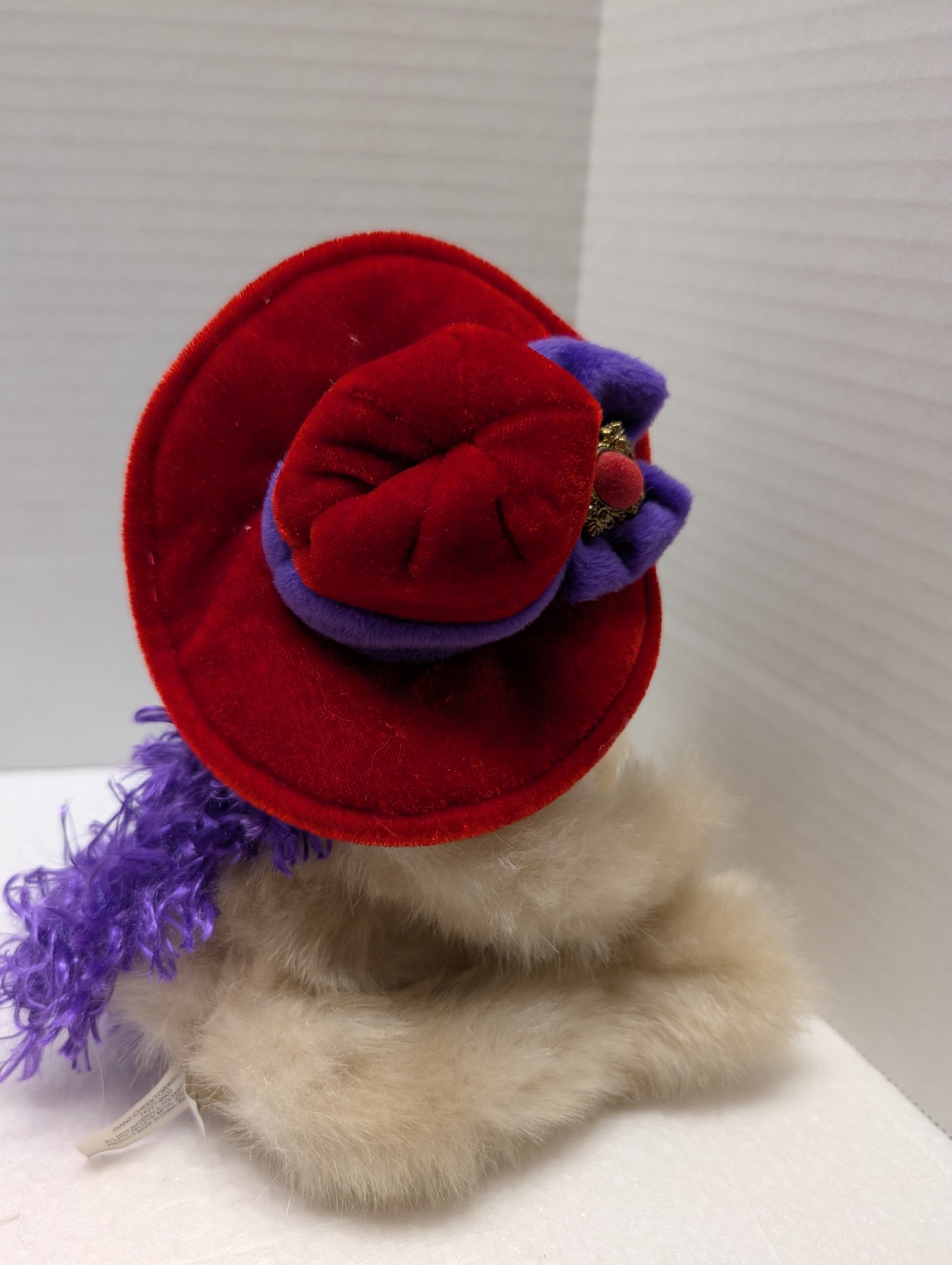 Ganz Garnette Red Hat Bear with Glasses and Purple Boa H6173 11" image 5
