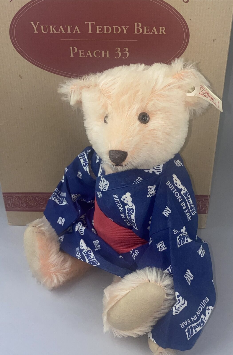 Steiff Yukata Teddy Bear Peach 33cm 1998 Japanese LED 1500